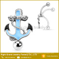 Reverse Anchor Enamel Belly Ring Top - Down Navel Buckle Barbell